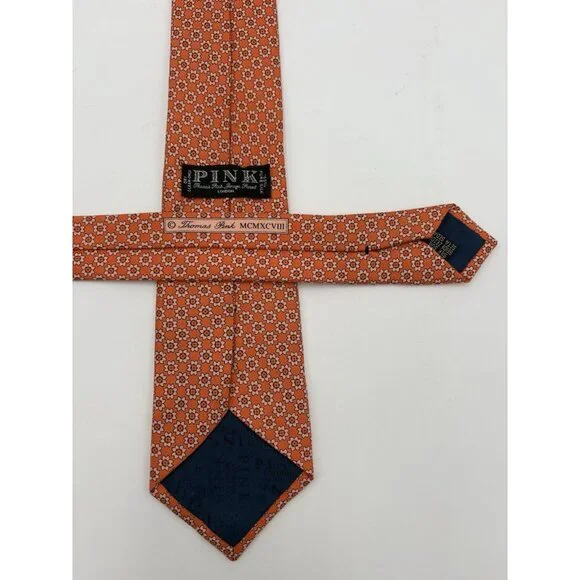 THOMAS PINK MCMXCVIII 100% Floral Silk Necktie Made In England 58" x 3.25" GUC - Picture 3 of 7